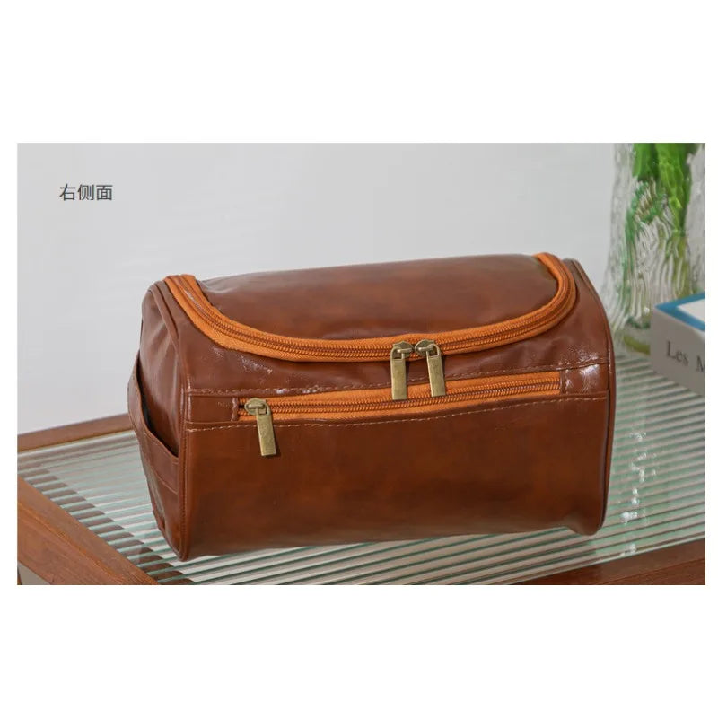 Faux Leather Travel Toiletry Bag