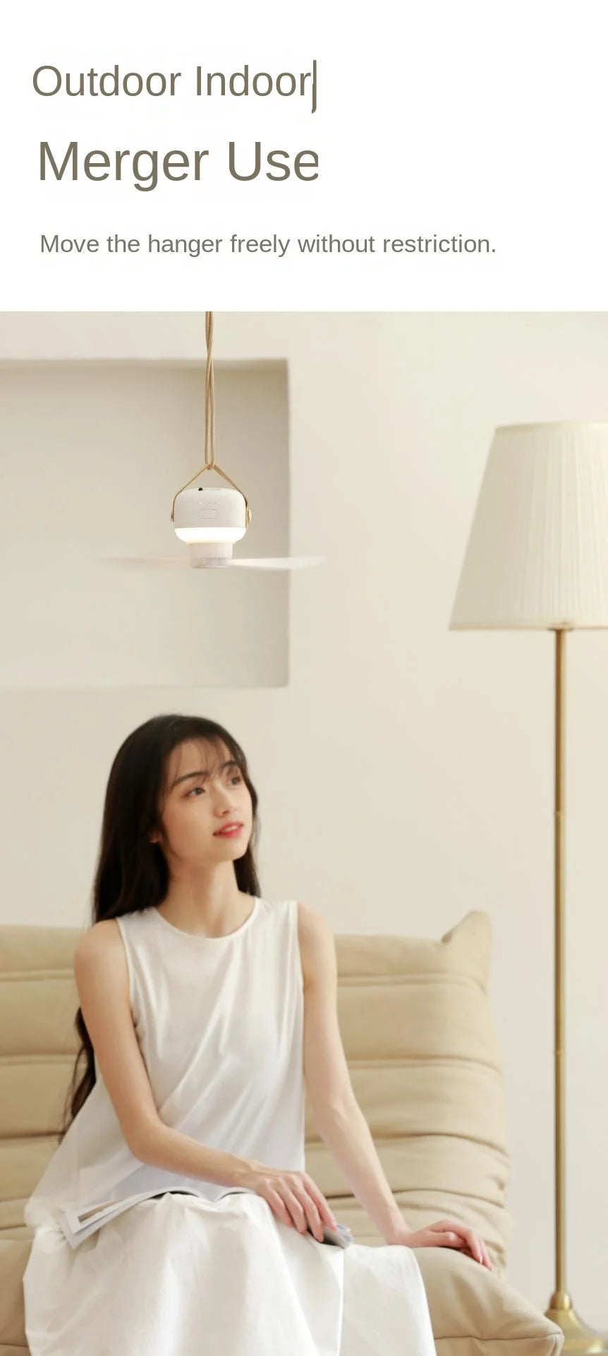 Portable Rechargeable Fan with LED Light & Remote
