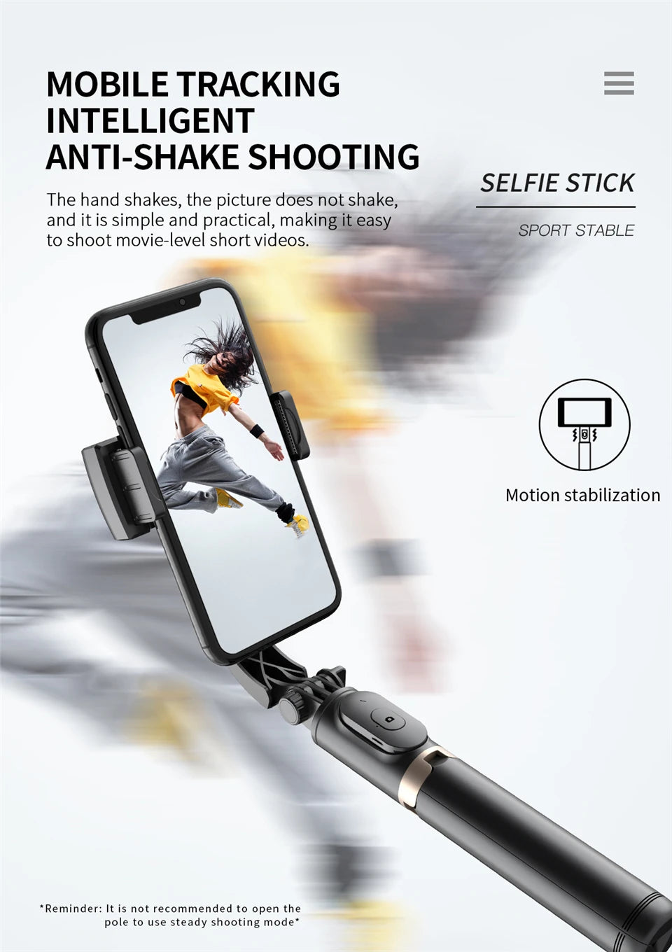 Q08 Smartphone Gimbal with Selfie Stick & Tripod