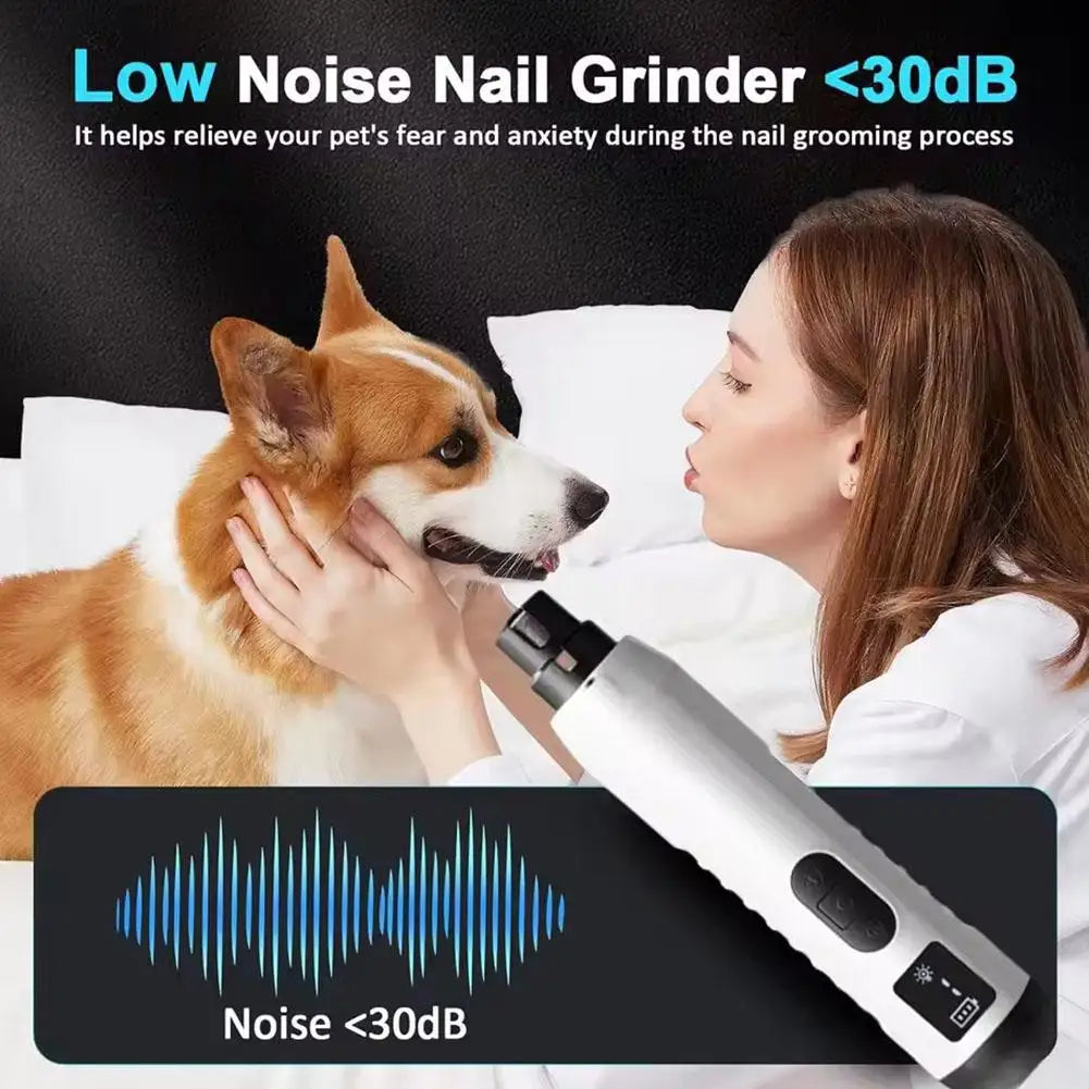 Rechargeable 5-Speed Pet Nail Grinder with LED Lights