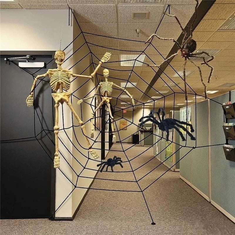 Black Plush Spider with Bendable Legs – Halloween Decoration