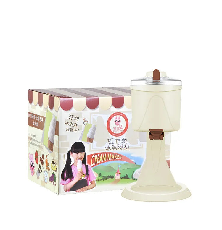 Mini Soft Ice Cream Machine – 1L Home Ice Cream Maker, Simple One-Button Operation, Makes ~8 Cones, CE Certified