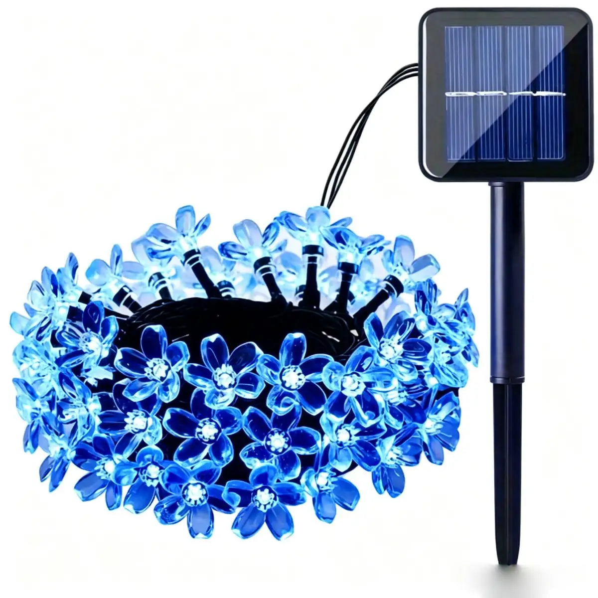 12m/7m/5m Solar-Powered Cherry Blossom Outdoor Decorative String Lights, Suitable for Use with Garden Furniture.