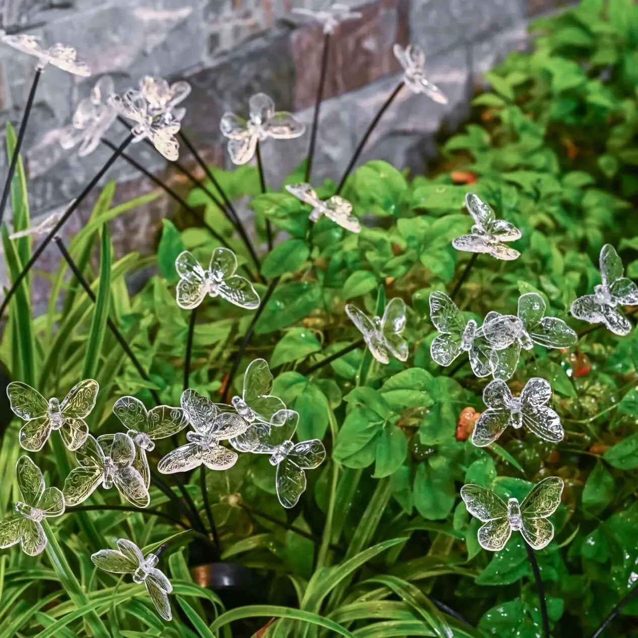 SolarLED ClearButterfly Flower Lights Waterproof Outdoor Garden Lawn Decor For Yard Camping Weddings Parties Festival Atmosphere
