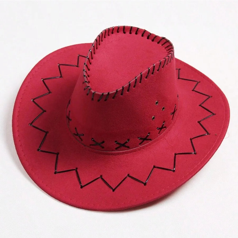 Western Cowboy Hat with Contrast Stitching
