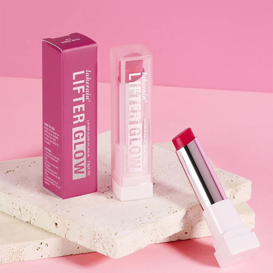 Lakerain Glow Lip Oil Balm Long Lasting Moisturizing Nourishing Daily Care Lip Balm Smooth-melt Softness Texture Natural Makeup