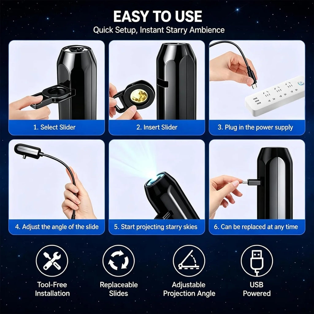 USB LED Holiday Projector Light – Halloween & Christmas Styles