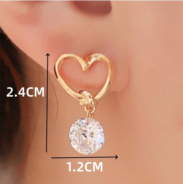 Gold-Tone Open Heart Drop Earrings
