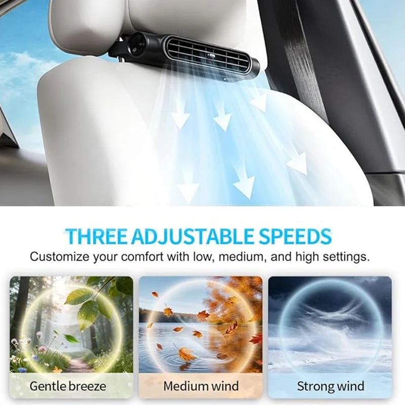 3-Speed Car Headrest Fan
