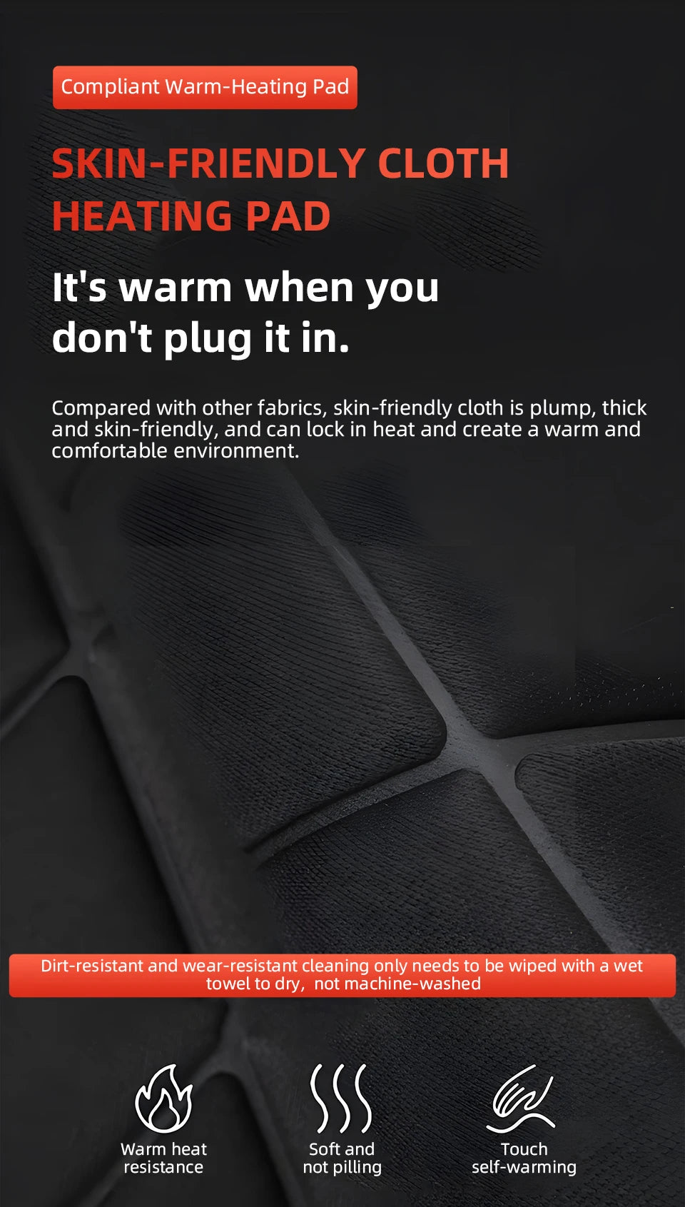 12V Heated Car Seat Cushion – Quilted, 2 Heat Settings