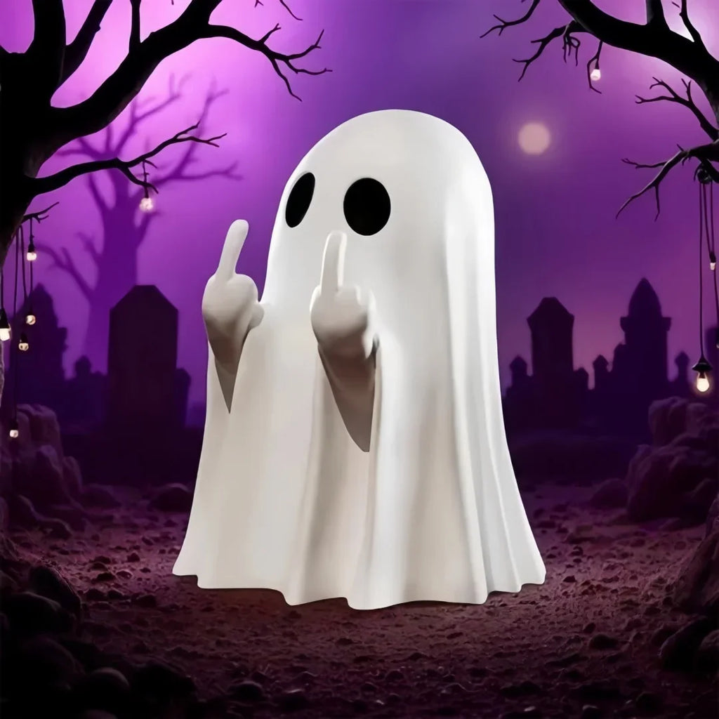 Middle-Finger Ghost Figurine – Luminous Green