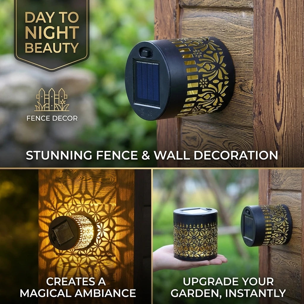 Solar Mandala Fence Wall Lights Garden Decoration  Party Courtyard Decoration Solar Garden Light Garden Patio Walkway Decor