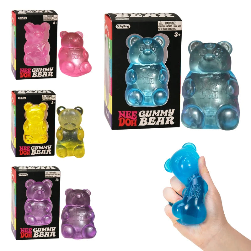 Nee Doh Cute Bear Maltose Dough Squeeze Toy Colorful Sensory Fidget Toy Stress Relief Desktop Decor Gift