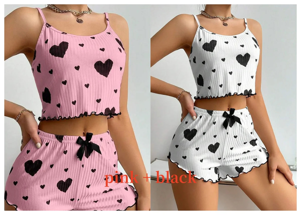 Women’s Spaghetti-Strap Pajamas with Shorts