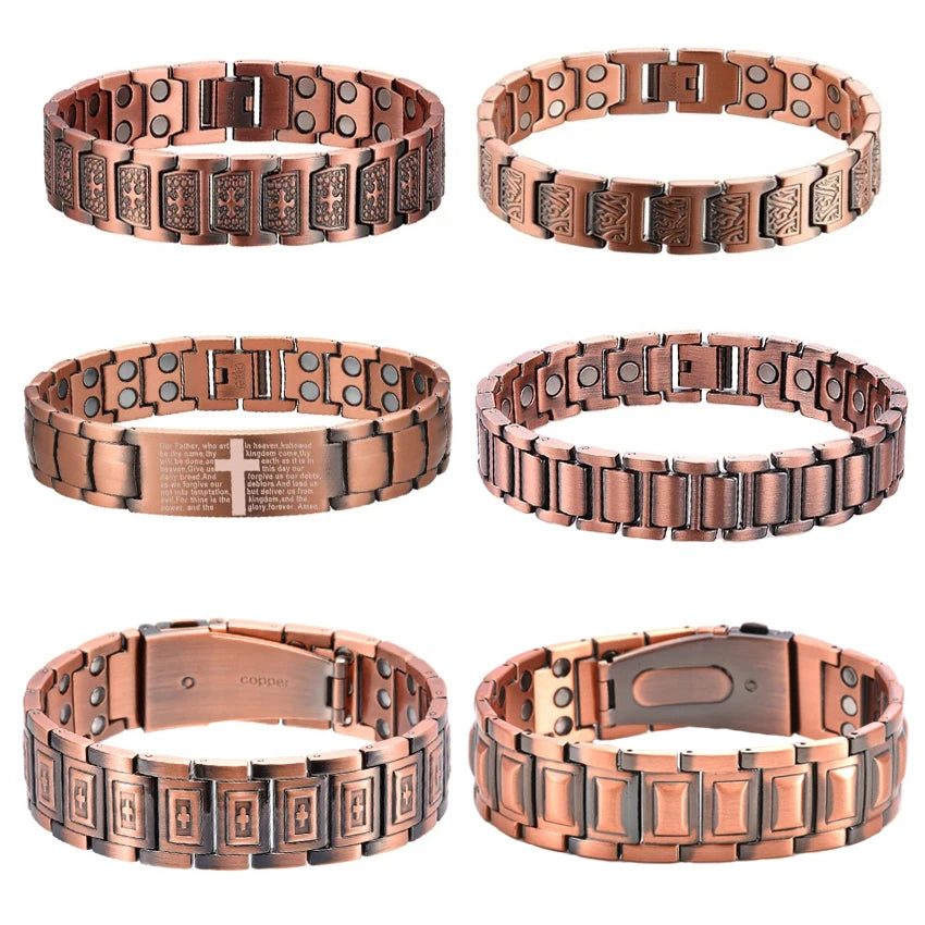 Men’s Vintage-Style Copper-Tone Link Bracelet