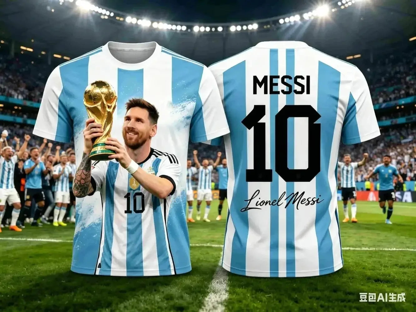 2026 Messi Style Summer 3D Printable  Clothing Football Jersey T-shirt Loose and Comfortable Suitable for Sports Wearing