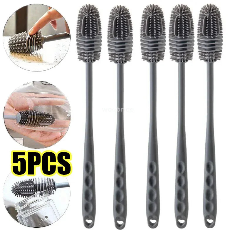 Long-Handle Silicone Bottle & Cup Cleaning Brush