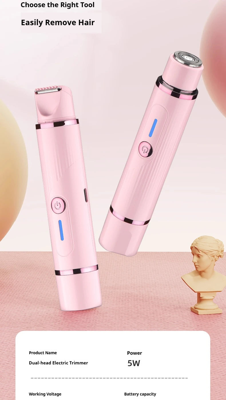 Women's Dual-Head Electric Hair Trimmer – Pink