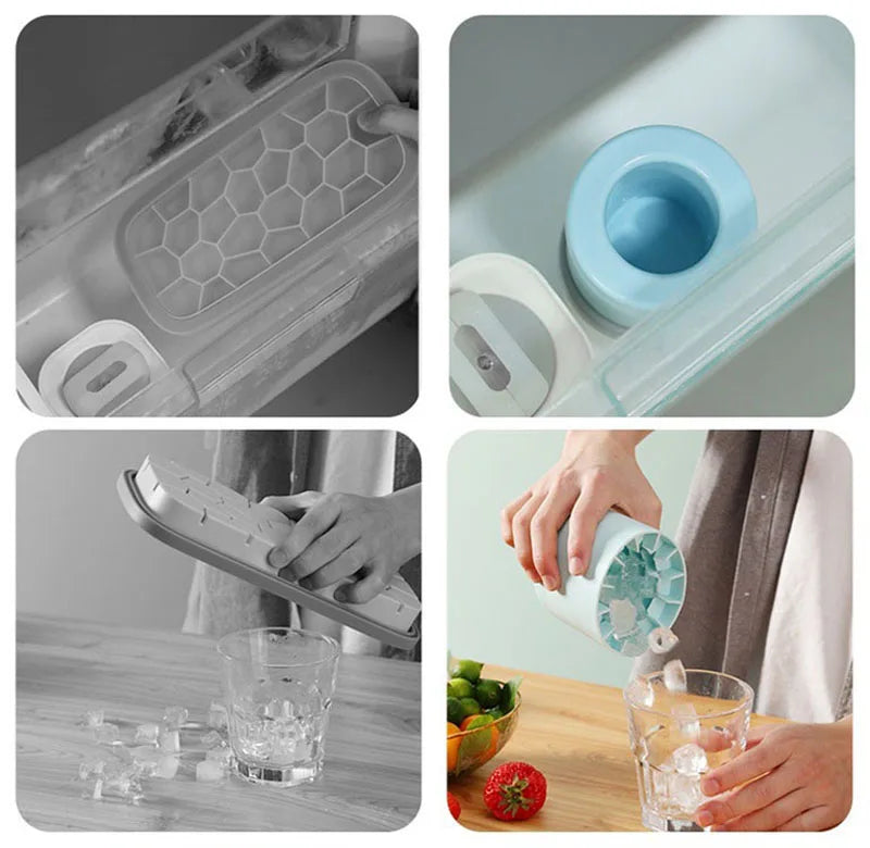 Silicone Round Ice Cube Mold – Cylindrical Ice Bucket Maker, Fast-Cooling 1.3cm(0.5 in) Mini Cubes for Cocktails, Whiskey & Bar Drinks