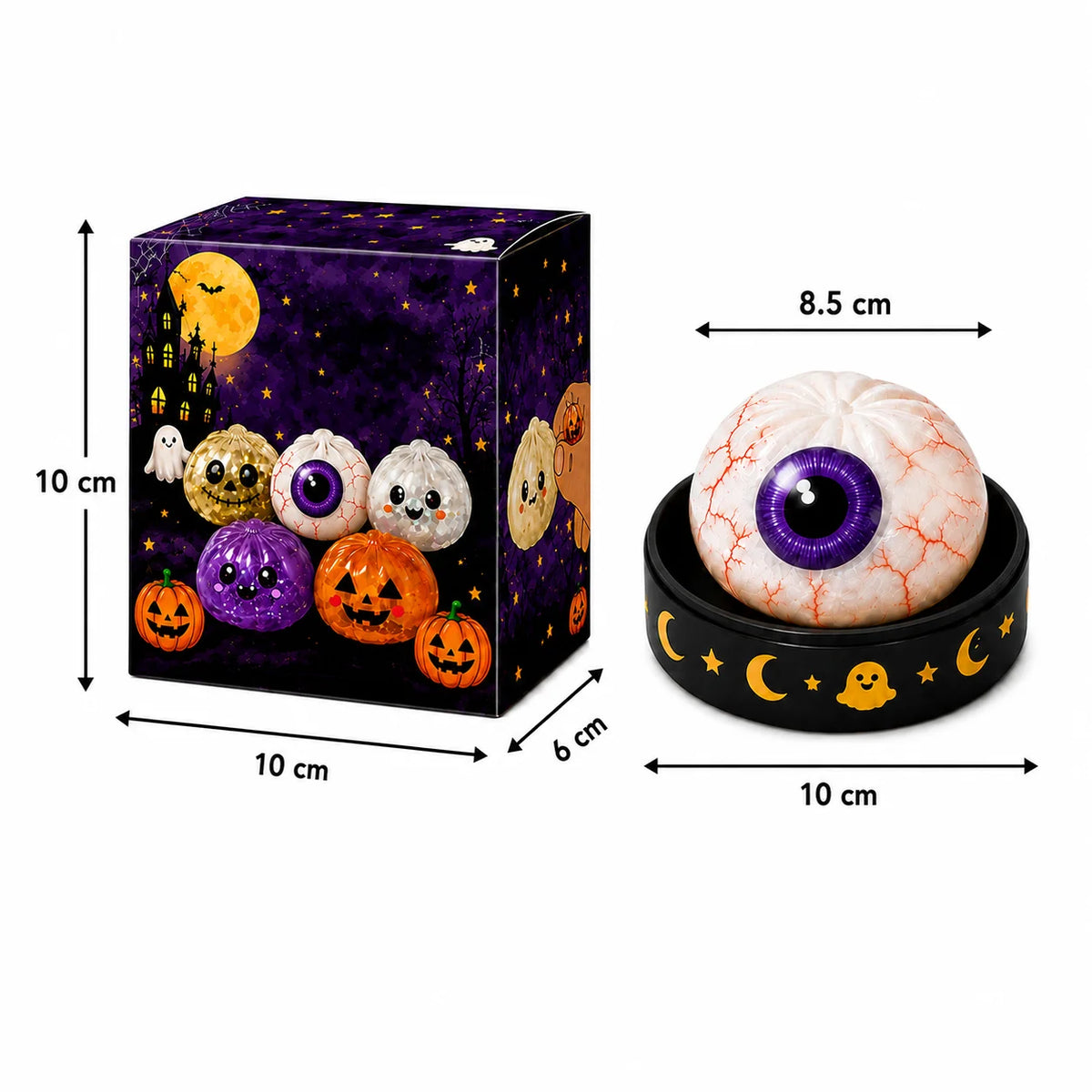 5.5cm/8.5cm Halloween ghost pinch music creative new squeeze decompression toy pinch decompression gift box set