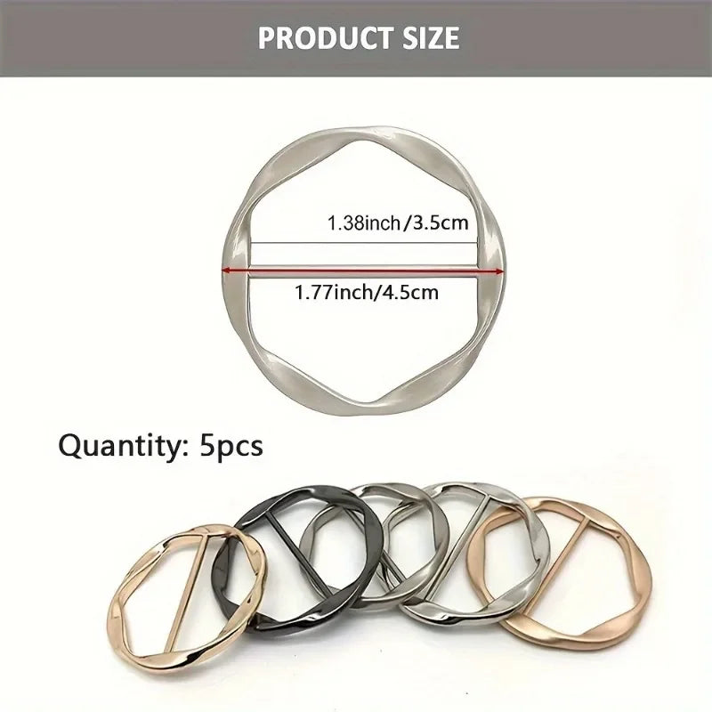 Round Metal Scarf & T-Shirt Cinch Rings – Set of 5
