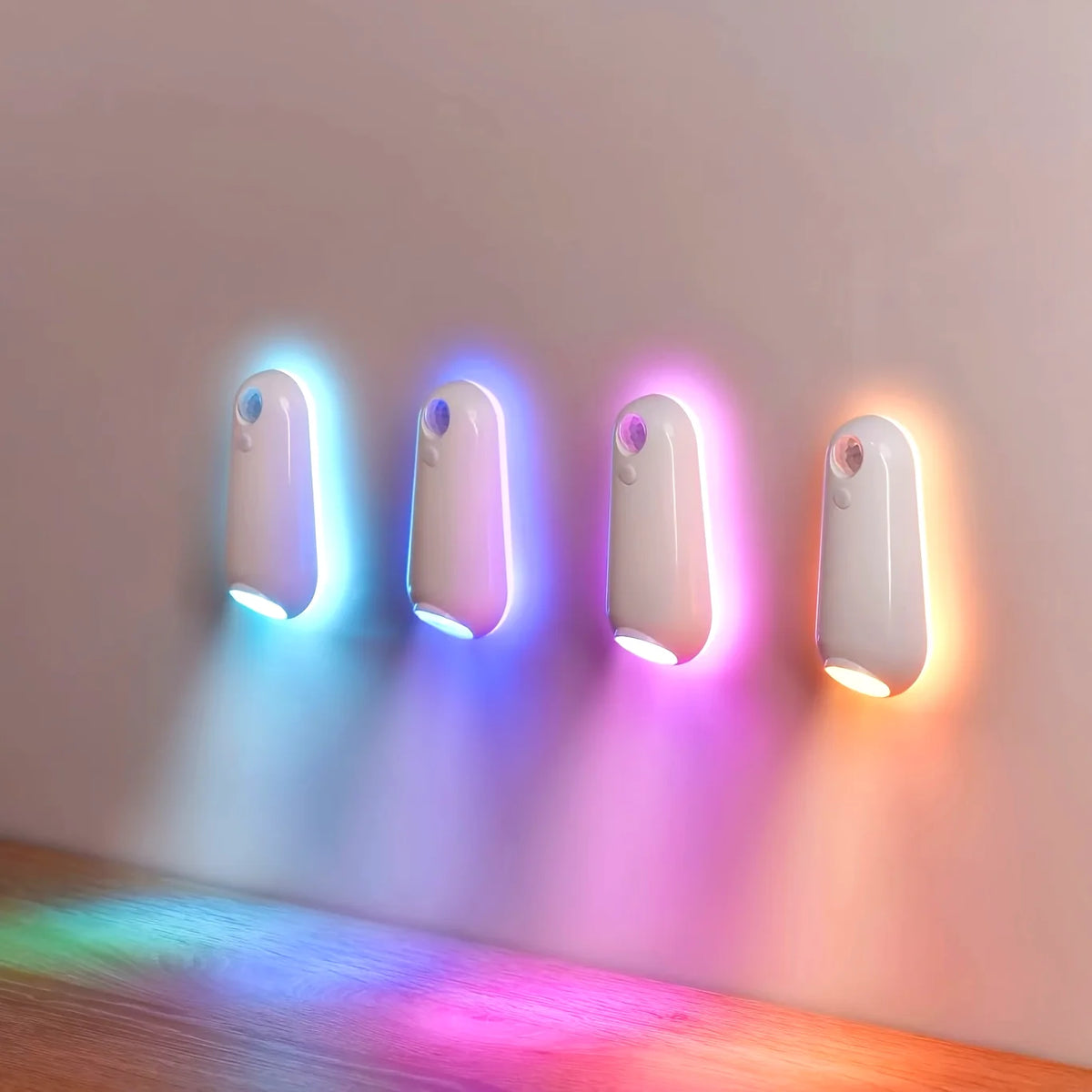 USB Rechargeable LED Motion Sensor Light | 1pc | 8 Color Changing, Adjustable Brightness | Indoor Motion Sensor Lights for Stair