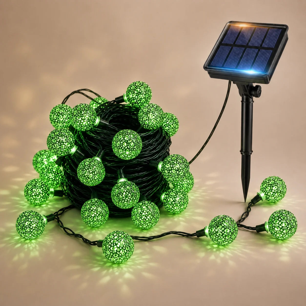 Solar String Lights Moroccan Globe Hollow Ball Fairy Lights Solar Powered 5M/6M 6 Colors for Garden Patio Party Xmas Decor