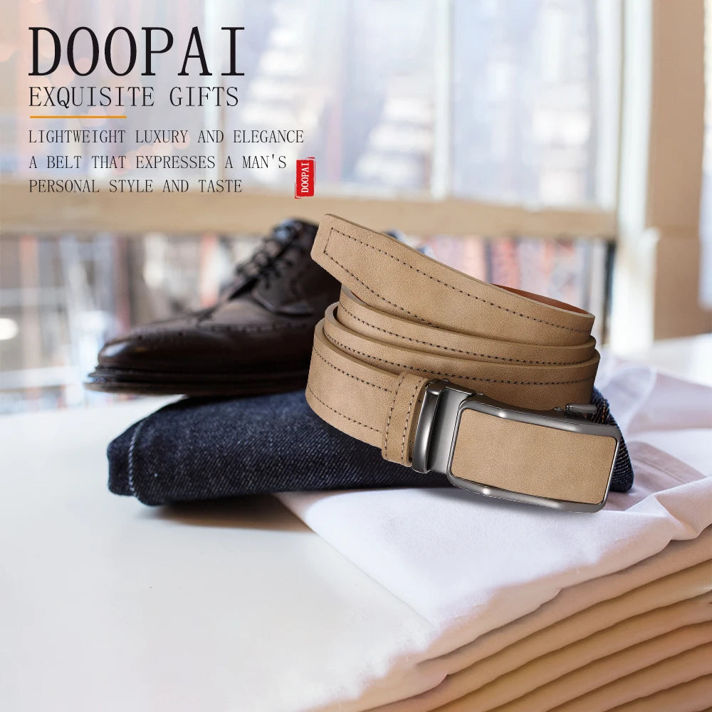 DOOPAI Men’s Automatic Buckle Faux Leather Belt