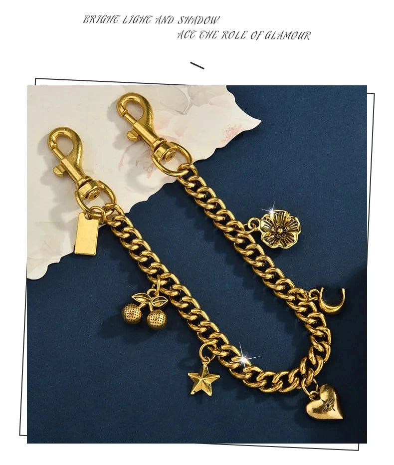 Cherry & Flower Bag Charm Chain