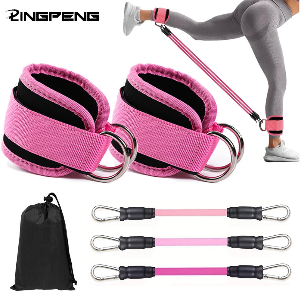 Ankle Resistance Bands Set – Adjustable Elastic Straps for Hip & Glute Training, Home & Gym