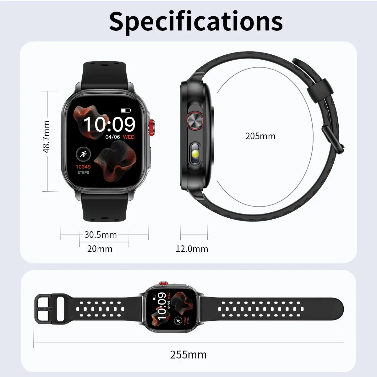 Bluetooth Calling Smartwatch with LED Flashlight