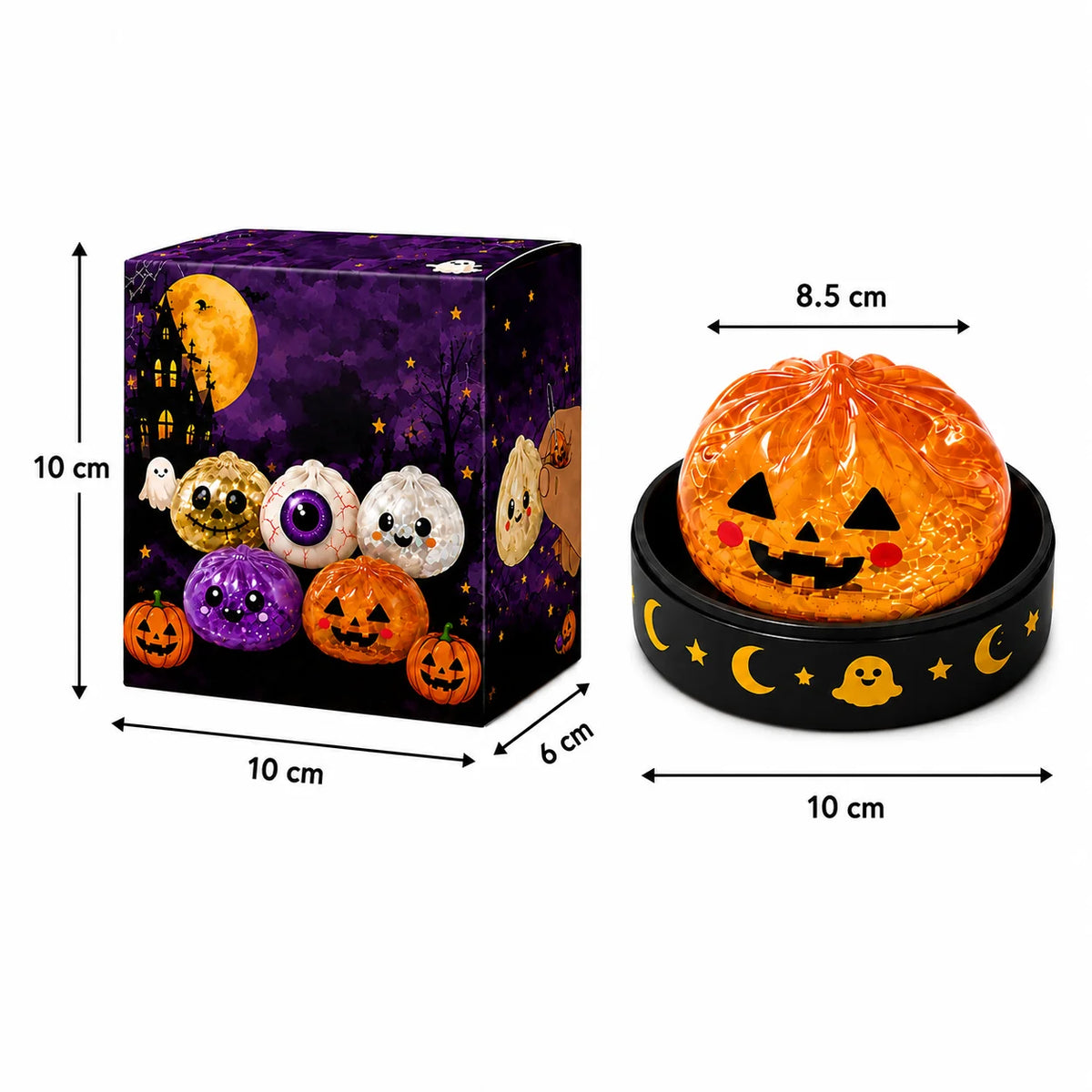 5.5cm/8.5cm Halloween ghost pinch music creative new squeeze decompression toy pinch decompression gift box set