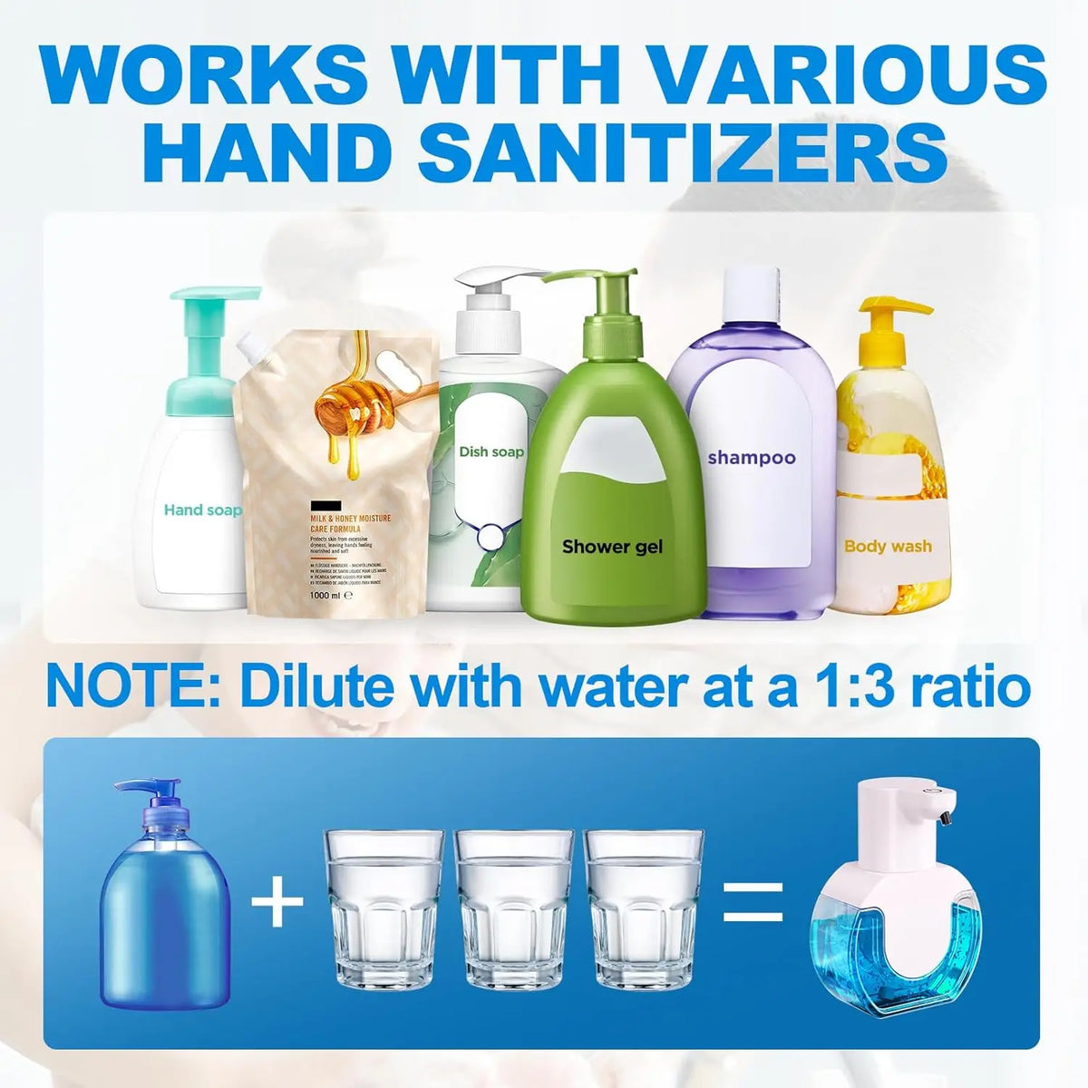 Touchless Rechargeable Soap Dispenser – 14.2 fl oz, Foam or Gel