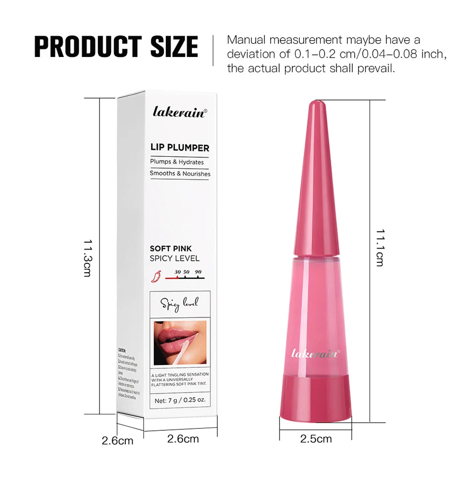 Lakerain Lip Plumper Gloss Oil Lip Long-Lasting Moisturizer Volume Boosting Lip Oil Volumizing & Hydrating Non-Dry Plumping