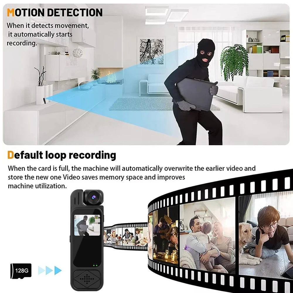 HD 1080P Camera 1.3inch Mini Action Camera Portable Small Digital Video Recorder Body Cam Infrared Night Vision Miniature Camcor