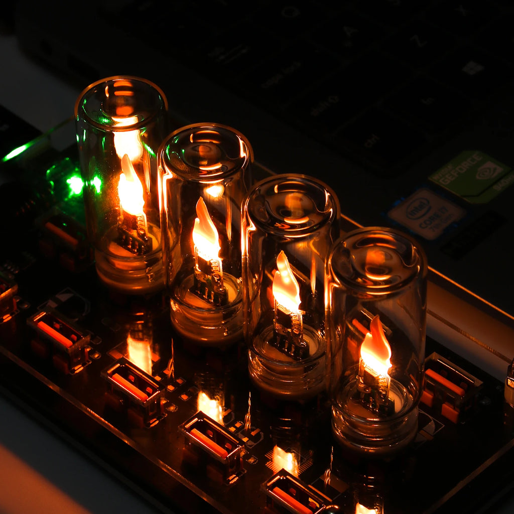 USB Flickering Flame LED Night Light – Clear or Frosted Glass