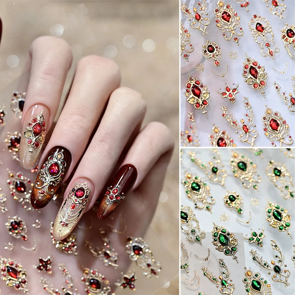Embossed Nail Art Stickers – 1 Sheet