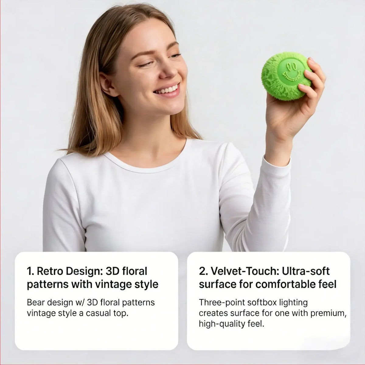 Textured Smiley Squeeze Fidget Ball – Single & 3-Piece Options