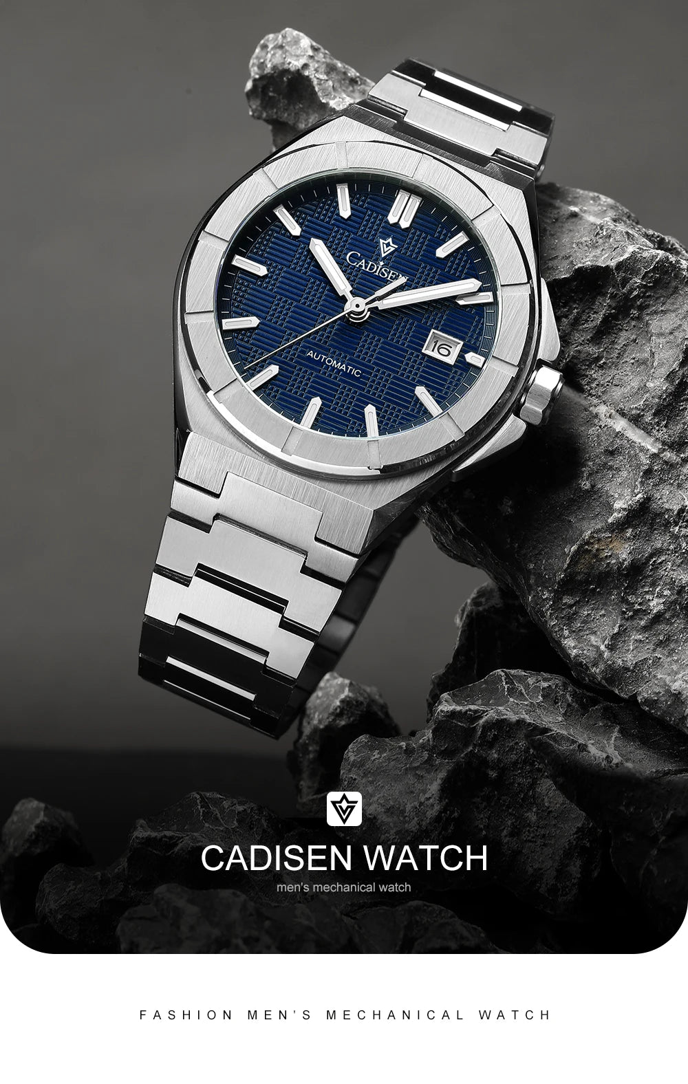CADISEN C8242 Men’s Automatic Watch with Textured Dial