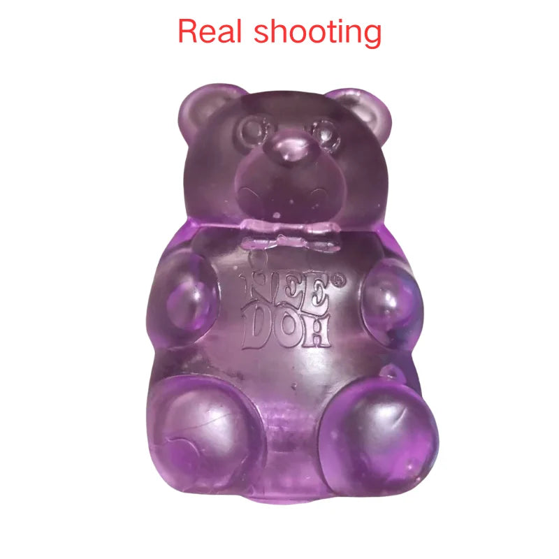 Nee Doh Cute Bear Maltose Dough Squeeze Toy Colorful Sensory Fidget Toy Stress Relief Desktop Decor Gift