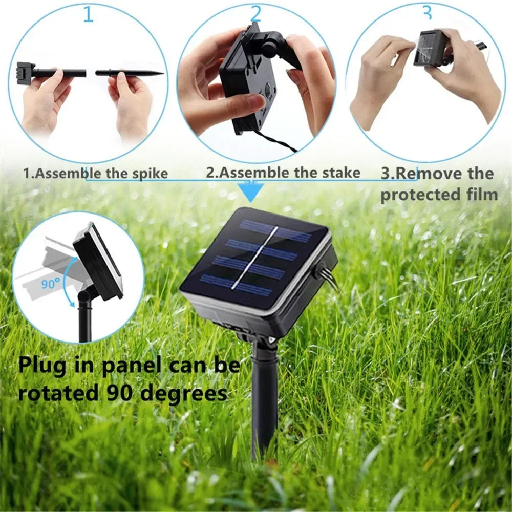 2/5/10M Solar Sunflower Light String Outdoor Fairy Lamp 8 Mode Artificial Plant Leaf for Wedding Camping Garden Fence Decoration