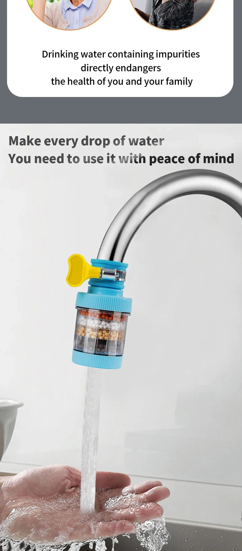 Mini Faucet Water Filter – Four Color Options