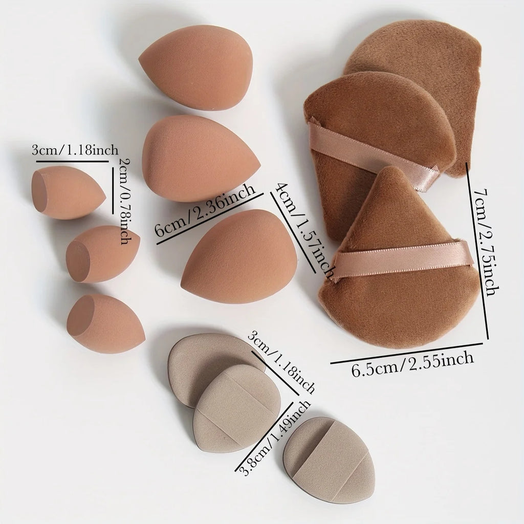 12-Piece Makeup Sponge & Powder Puff Set