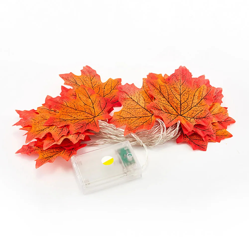 Artificial Maple Leaf LED Garland – USB or Battery Box