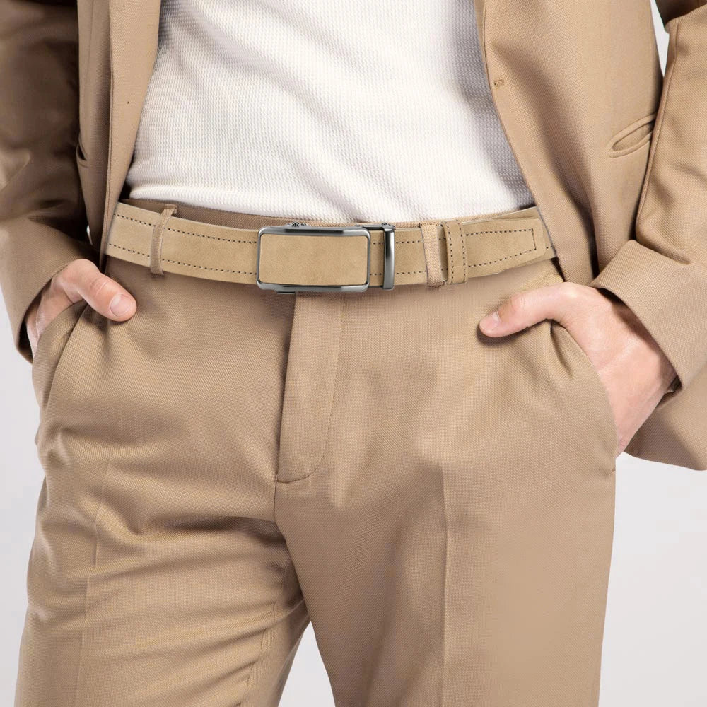 DOOPAI Men’s Automatic Buckle Faux Leather Belt