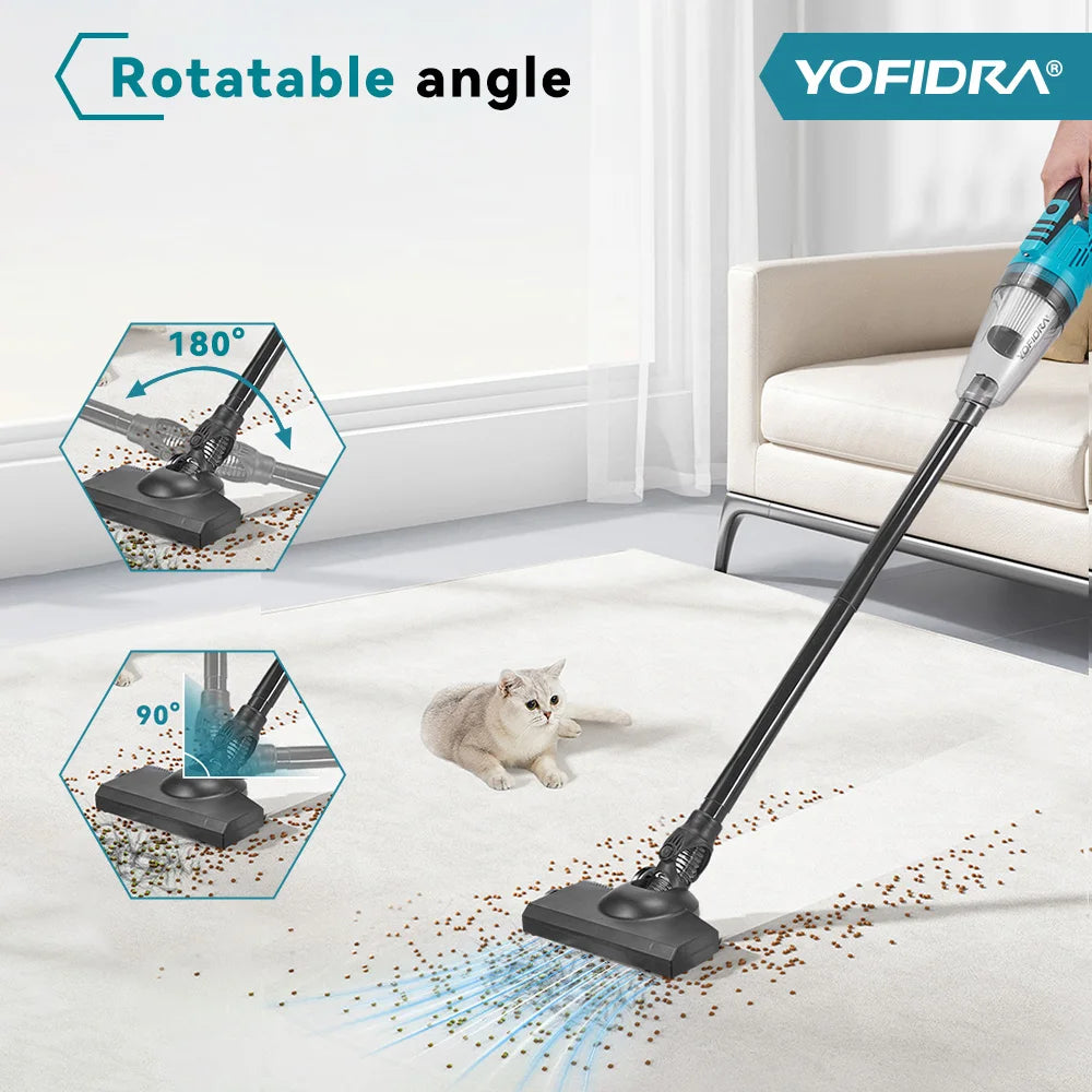YOFIDRA 1500W 12KPA Electric Cordless Vacuum Cleaner Portable 2IN1 Household Car Cleaning Power Tool For Makita 18V Battery Pin