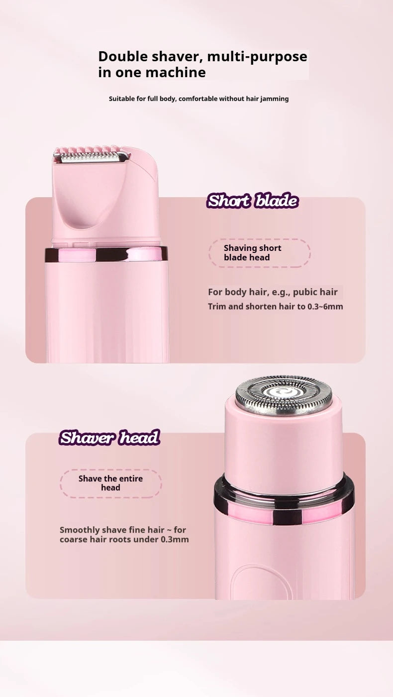 Women's Dual-Head Electric Hair Trimmer – Pink