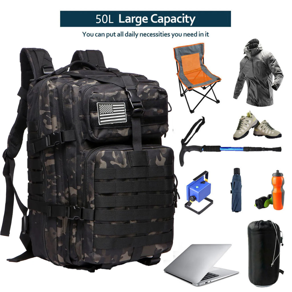 Tactical Backpack with MOLLE Webbing – 25L or 50L