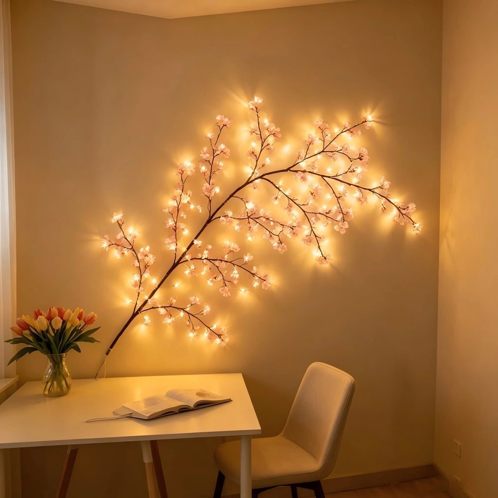 Cherry Blossom Branch Lights – Warm White, 72–144 LEDs