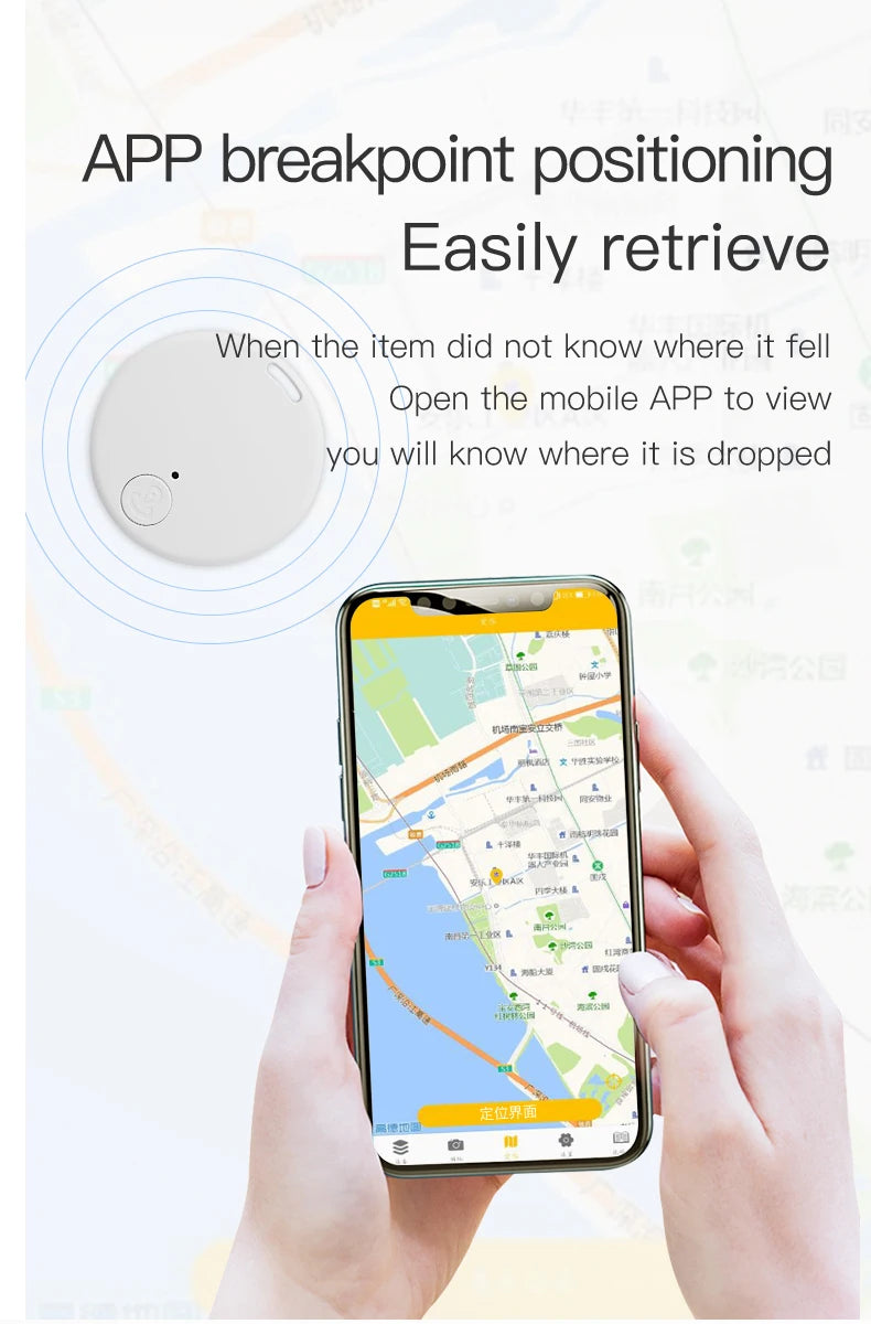 Mini-GPS-Locator Anti-Verlust-Alarm Geldbörse Schlüsselanhänger Smart Tag Bluetooth-kompatibler Tracer Schlüsselanhänger Hund Haustier Kind Tracker Schlüsselfinder